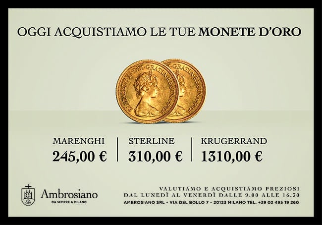Compro Oro, Argento, Orologi di Lusso, Monete a Milano - Ambrosiano Srl
